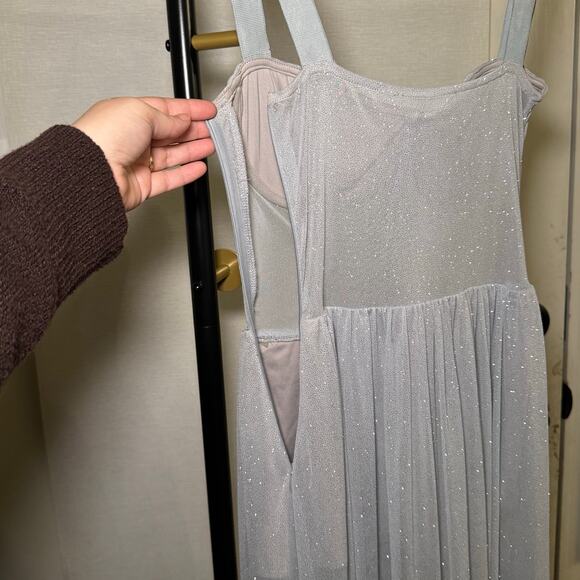 Majorelle Rina Dress in color Plated Midi Light Blue Glittery Evening Party XS - Picture 3 of 8